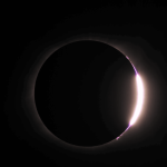 Efecto de "anillo de diamantes" justo antes de la ocultación completa. Crédito: ESA.